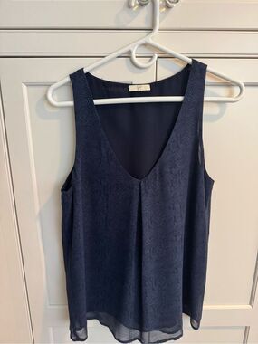 Joie Navy Snakeskin Print Silk Top Women’s Size Small/Medium